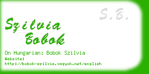szilvia bobok business card